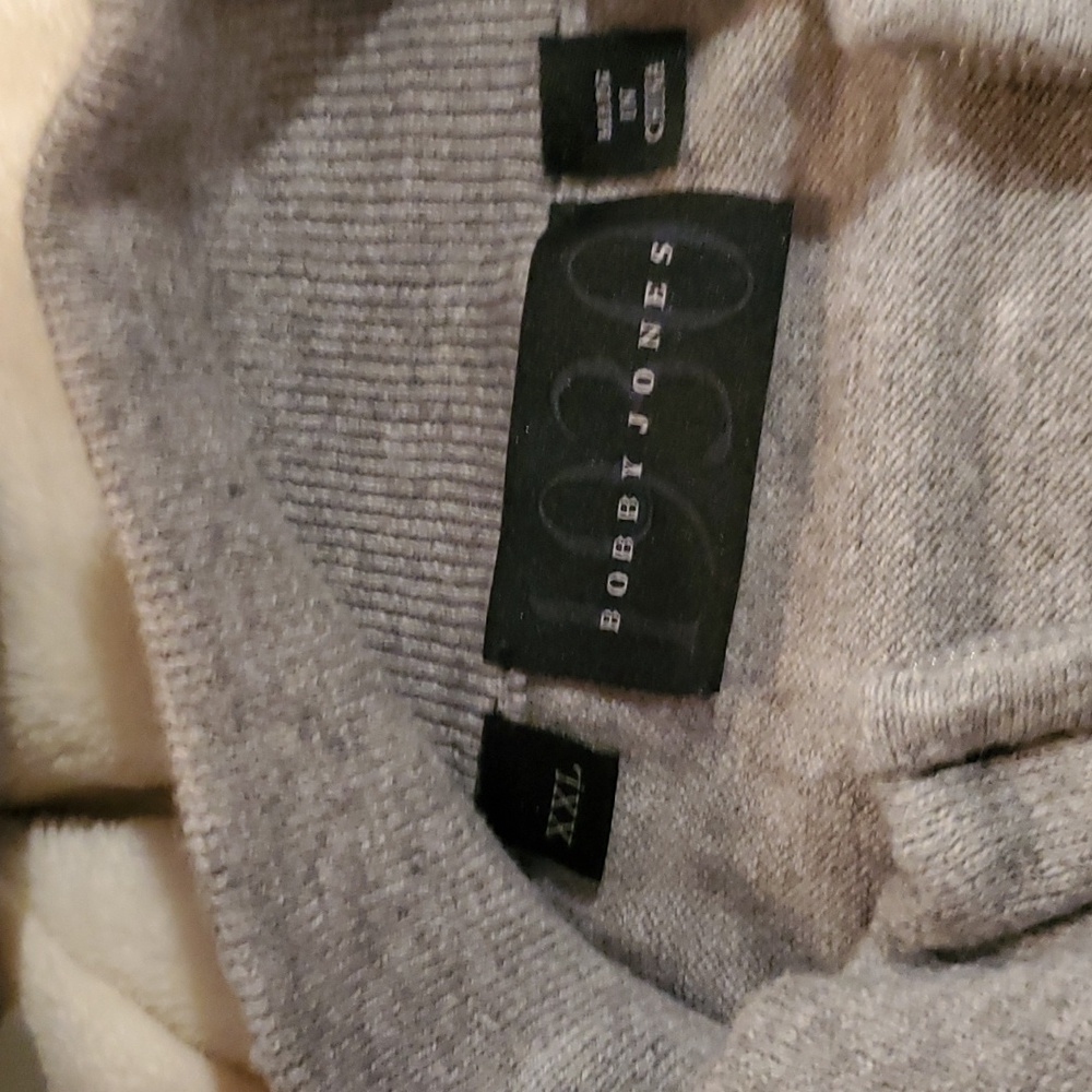 Bobby Jones quarter zip cashmere golf vest XXL gray argyle with pink and black